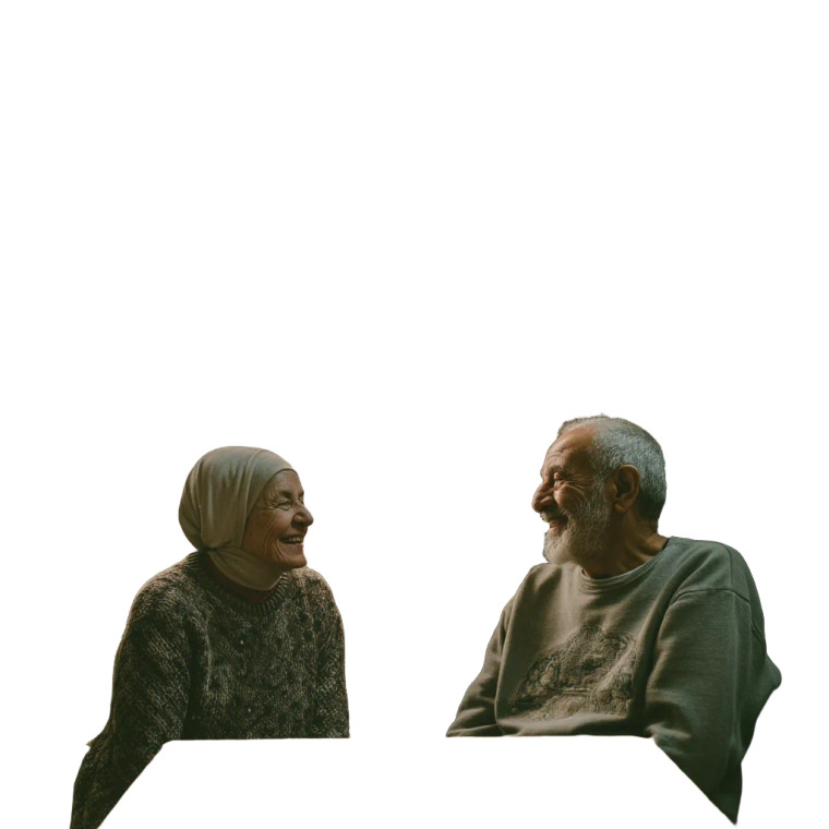 Elderly Egyptian Couple Vinyl Car Decal Sticker – Waterproof & UV-Resistant 
