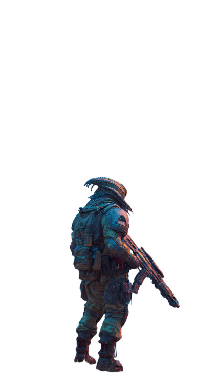 Futuristic Space Warrior V4 Vinyl Car Decal Sticker – Waterproof & UV-Resistant 