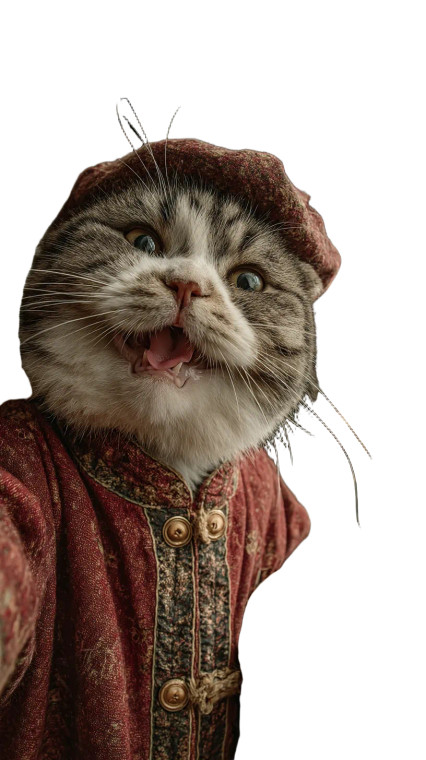 Chef Cat Selfie Vinyl Car Decal Sticker – Waterproof & UV-Resistant 