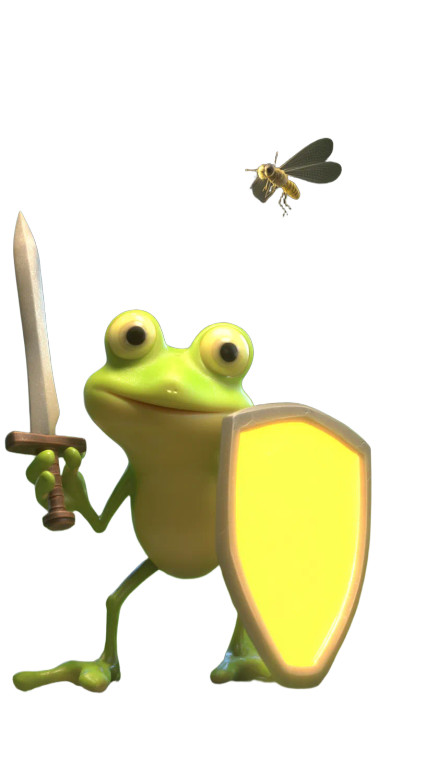 Shielded Frog Warrior V2 Vinyl Car Decal Sticker – Waterproof & UV-Resistant 