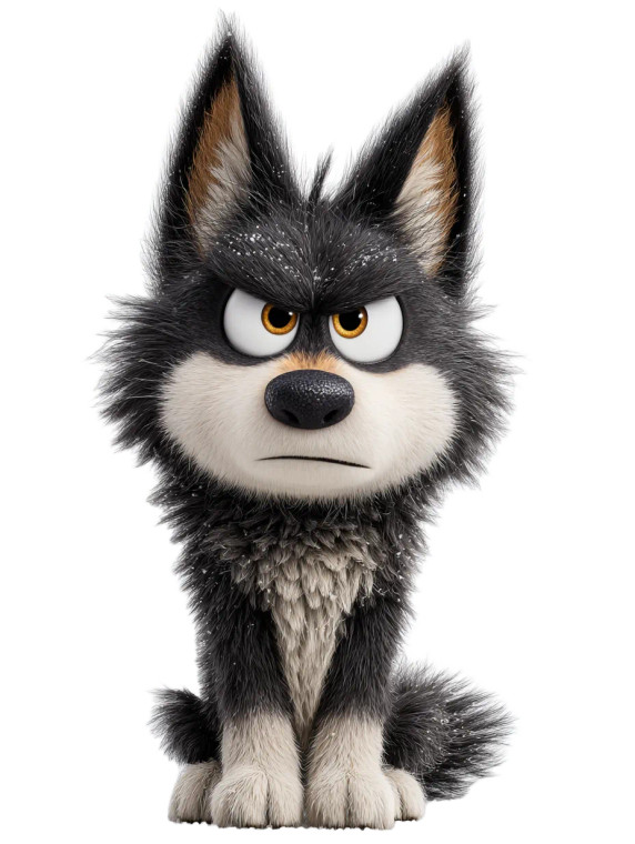 Fluffy Huskie Character Vinyl Car Decal Sticker – Waterproof & UV-Resistant 