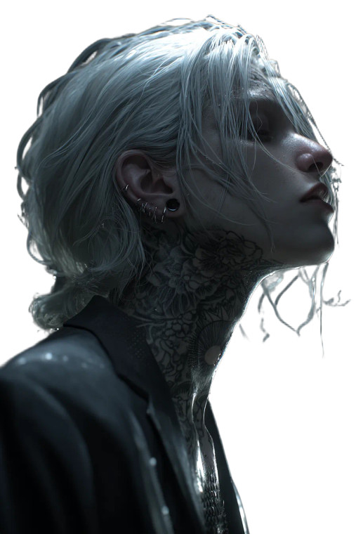 Androgynous Portrait V4 Vinyl Car Decal Sticker – Waterproof & UV-Resistant 