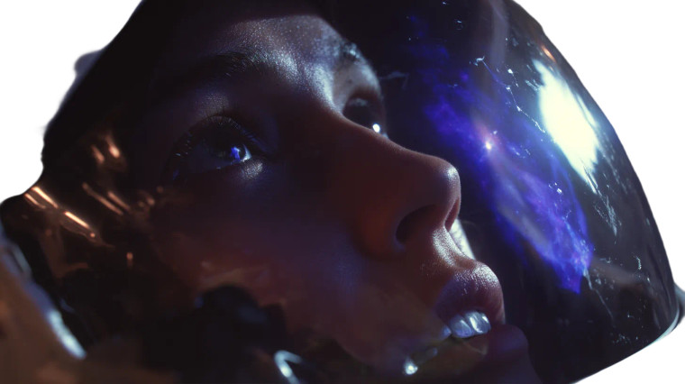 Joyful Astronaut Gaze Vinyl Car Decal Sticker – Waterproof & UV-Resistant 