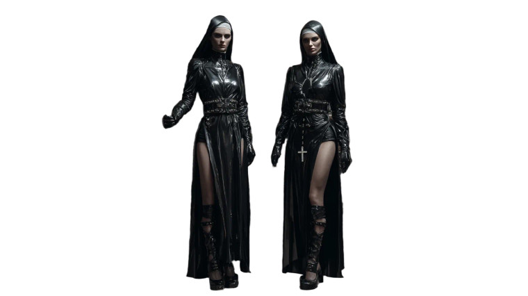 Latex Nuns Fashion Vinyl Car Decal Sticker – Waterproof & UV-Resistant 