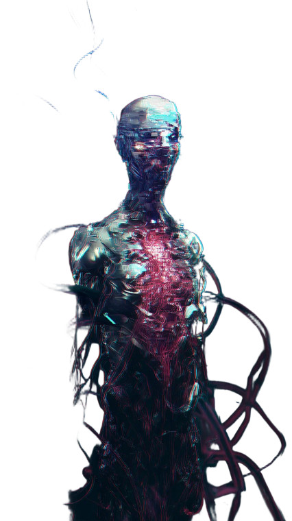 Glitchpunk Biomechanical Vinyl Car Decal Sticker – Waterproof & UV-Resistant 