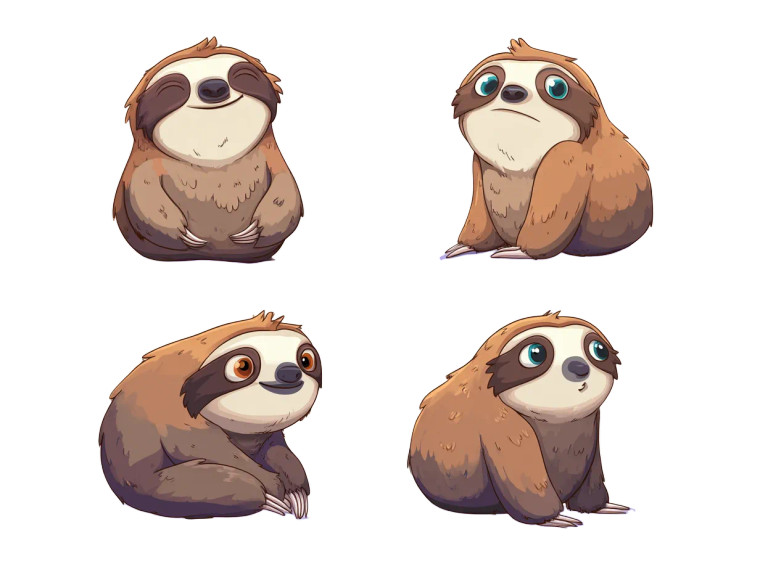 Cartoon Sloth Sprite Vinyl Car Decal Sticker – Waterproof & UV-Resistant 