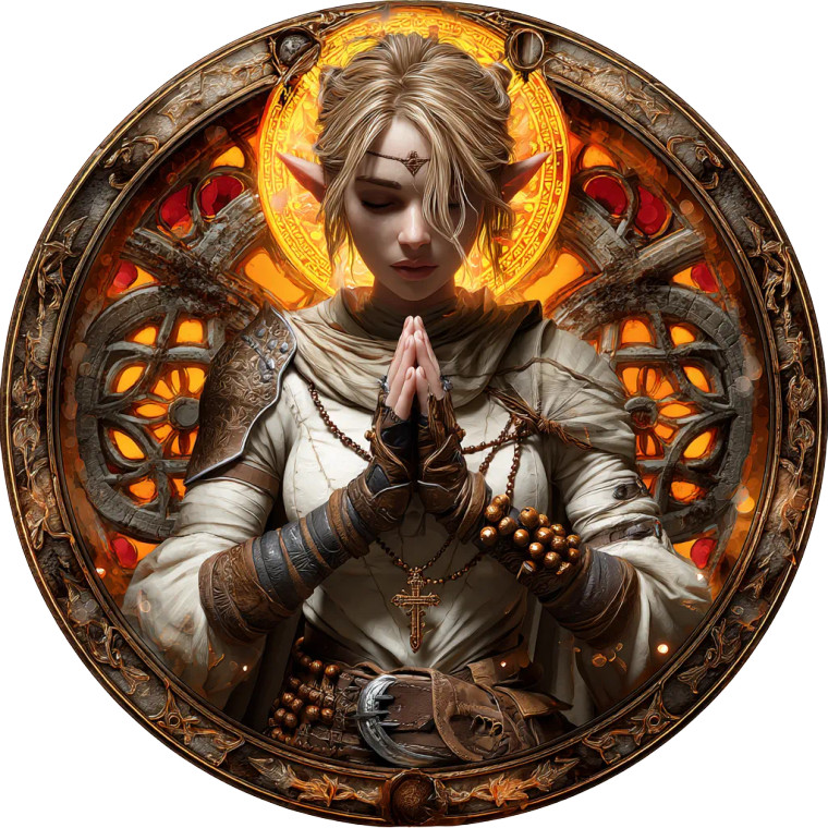 Elf Priest Portrait Vinyl Car Decal Sticker – Waterproof & UV-Resistant 