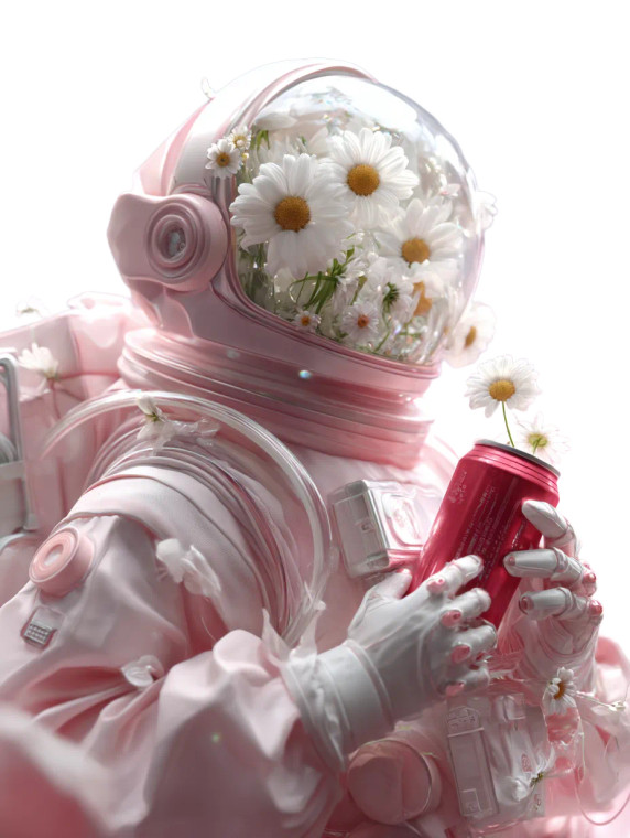 Floral Astronaut V2 Vinyl Car Decal Sticker – Waterproof & UV-Resistant 