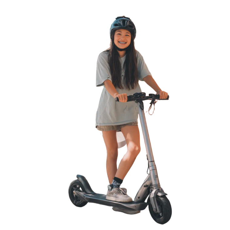 Smiling Scooter Girl Vinyl Car Decal Sticker – Waterproof & UV-Resistant 