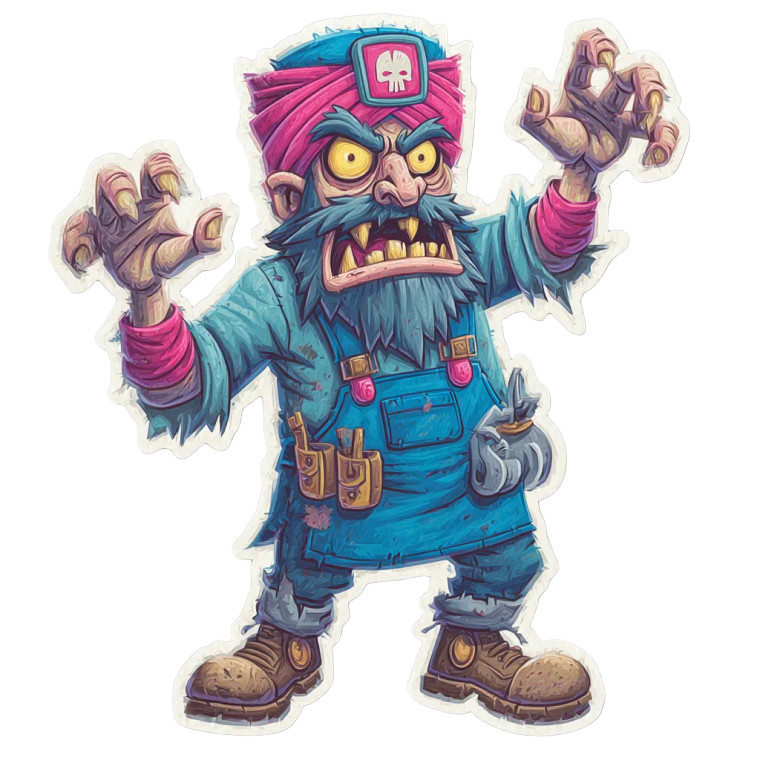 Angry Gas Wizard Vinyl Car Decal Sticker – Waterproof & UV-Resistant 