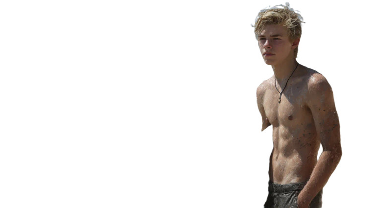 Handsome Blond Surfer Vinyl Car Decal Sticker – Waterproof & UV-Resistant 