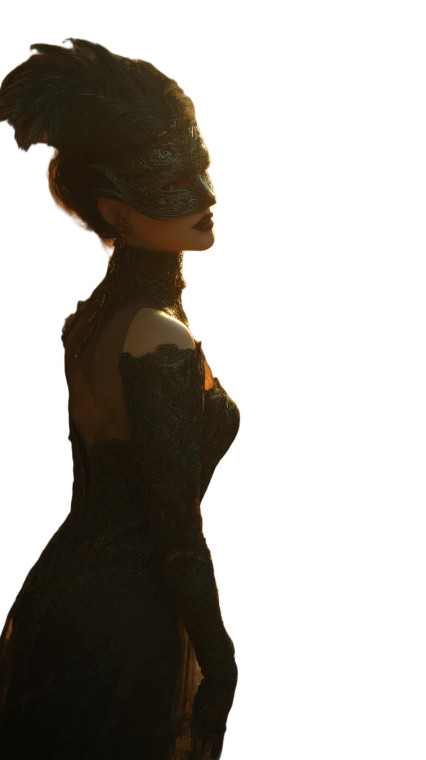 Venetian Masked Maiden Vinyl Car Decal Sticker – Waterproof & UV-Resistant 