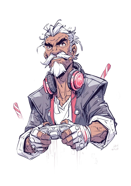 Gamer With Cane Vinyl Car Decal Sticker – Waterproof & UV-Resistant 