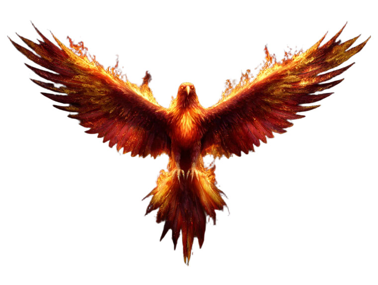 Fiery Phoenix Pose Vinyl Car Decal Sticker – Waterproof & UV-Resistant 