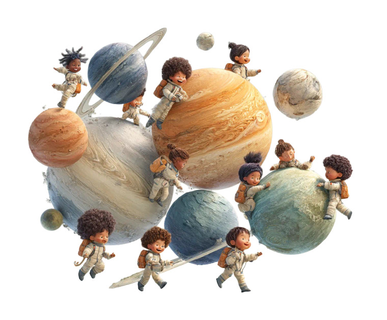 Child Astronauts Adventure Vinyl Car Decal Sticker – Waterproof & UV-Resistant 