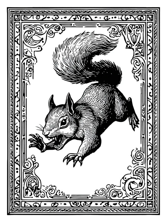 Attacking Fantasy Squirrel Vinyl Car Decal Sticker – Waterproof & UV-Resistant 