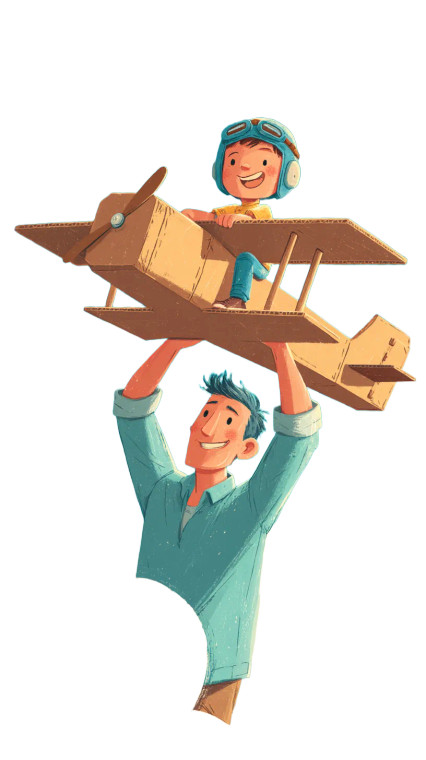 Father-Son Airplane Joy Vinyl Car Decal Sticker – Waterproof & UV-Resistant 