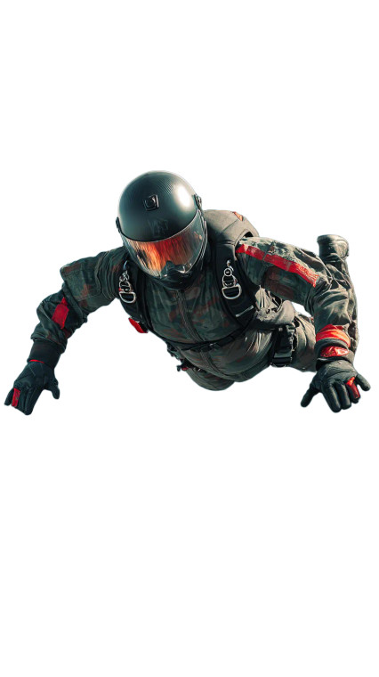 Skydiver In Freefall Vinyl Car Decal Sticker – Waterproof & UV-Resistant 