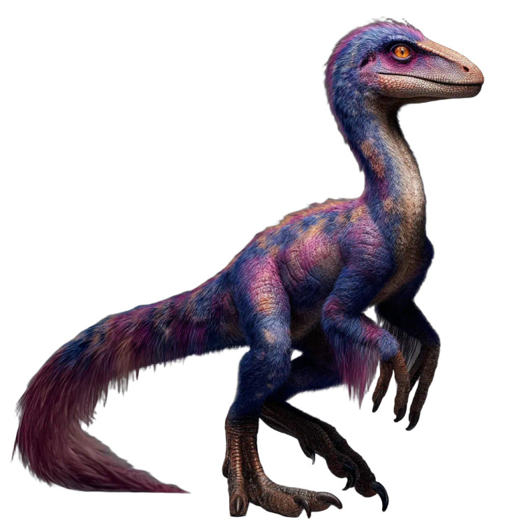 Brightly Feathered Velociraptor Vinyl Car Decal Sticker – Waterproof & UV-Resistant 