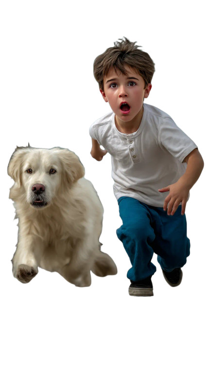 Boy And Dog Fall Vinyl Car Decal Sticker – Waterproof & UV-Resistant 