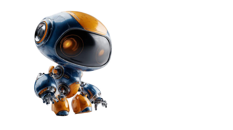 Friendly Blue Robot Vinyl Car Decal Sticker – Waterproof & UV-Resistant 