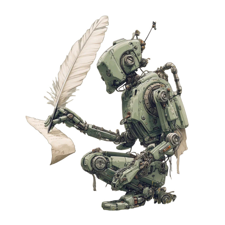 Robot Writing Vinyl Car Decal Sticker – Waterproof & UV-Resistant 