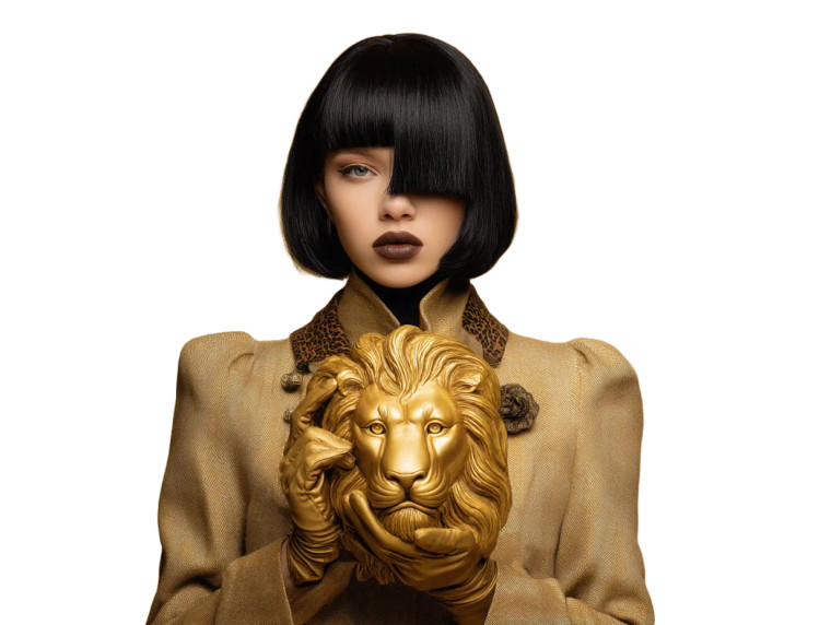 Golden Lion Elegance Vinyl Car Decal Sticker – Waterproof & UV-Resistant 