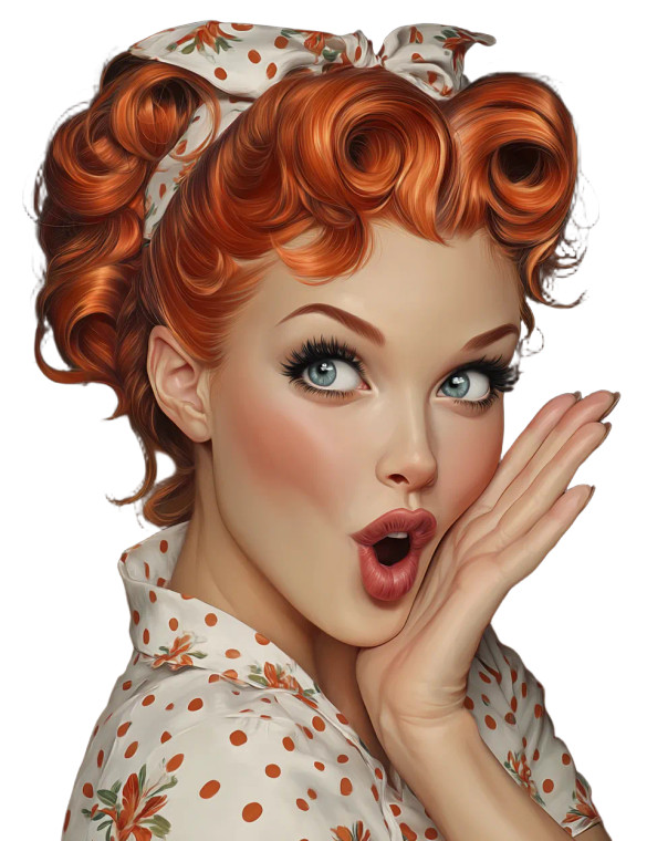 Retro Redhead Portrait V2 Vinyl Car Decal Sticker – Waterproof & UV-Resistant 