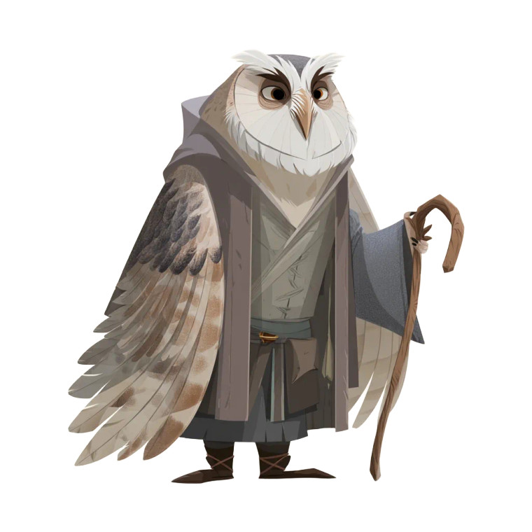 Elderly Owl Wizard Vinyl Car Decal Sticker – Waterproof & UV-Resistant 