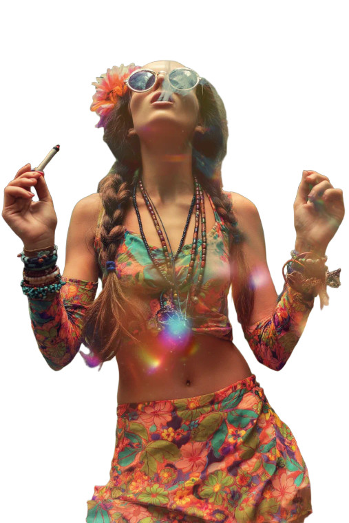 Hippie Woman Dancing Vinyl Car Decal Sticker – Waterproof & UV-Resistant 