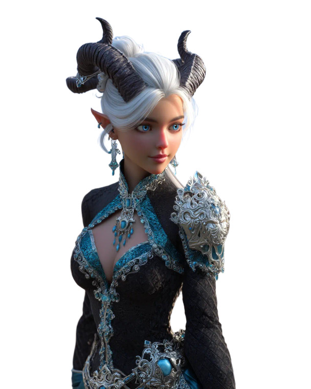 Tiefling Woman Portrait Vinyl Car Decal Sticker – Waterproof & UV-Resistant 