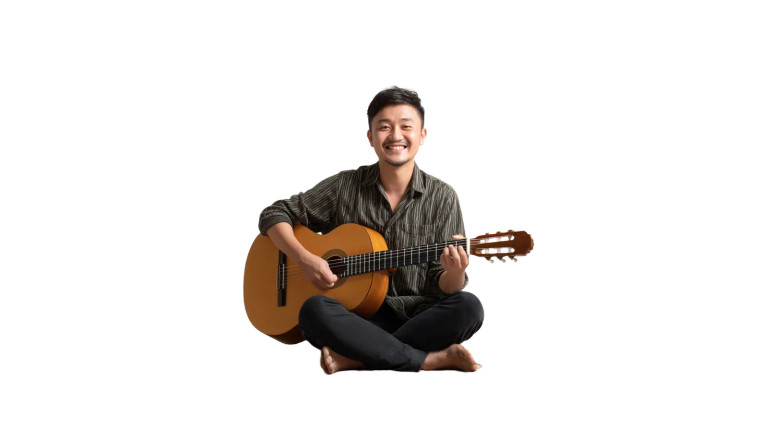 Guitar Playing Man V3 Vinyl Car Decal Sticker – Waterproof & UV-Resistant 