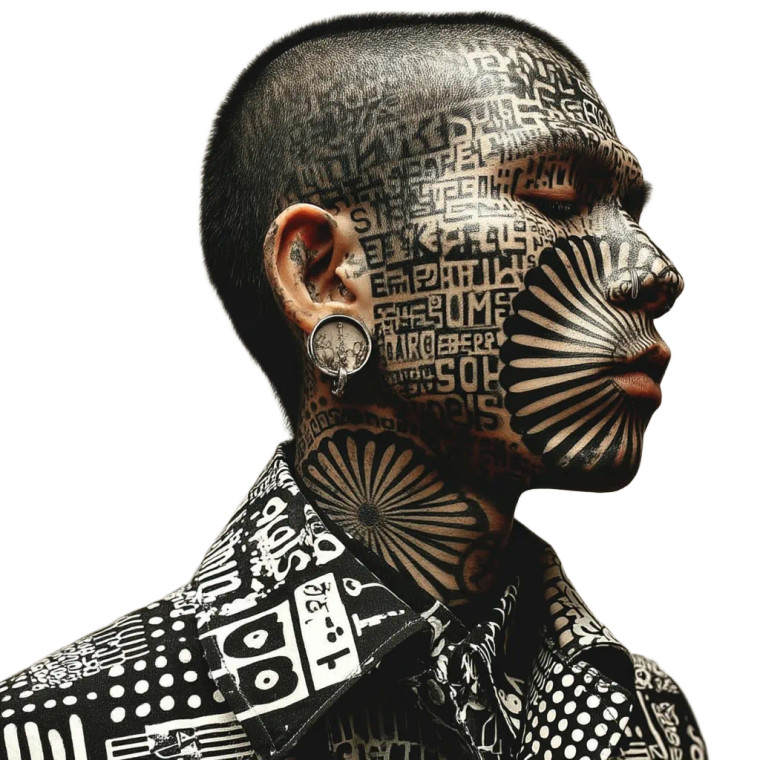 Albino Cyberpunk Portrait Vinyl Car Decal Sticker – Waterproof & UV-Resistant 