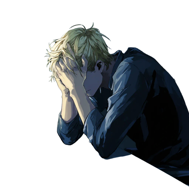 Depressed Anime Man V2 Vinyl Car Decal Sticker – Waterproof & UV-Resistant 