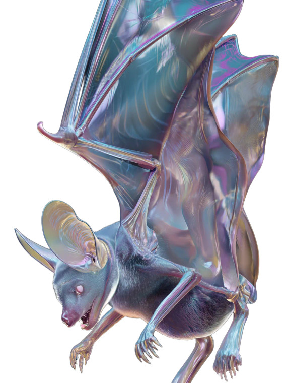 Futuristic Iridescent Bats V2 Vinyl Car Decal Sticker – Waterproof & UV-Resistant 