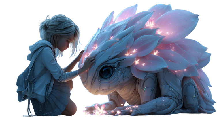 Magical Petal Creature Vinyl Car Decal Sticker – Waterproof & UV-Resistant 