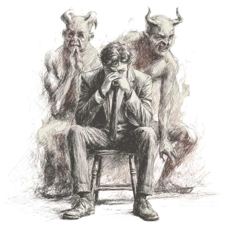 Man With Demons V2 Vinyl Car Decal Sticker – Waterproof & UV-Resistant 