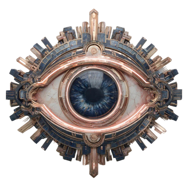 Mechanical Eye Emblem Vinyl Car Decal Sticker – Waterproof & UV-Resistant 
