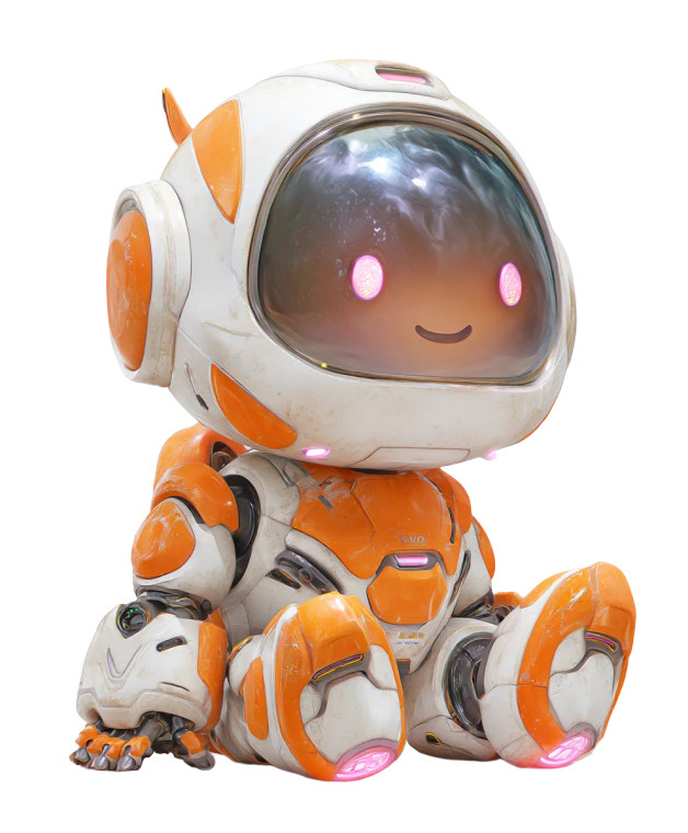 Friendly Futuristic Robot V2 Vinyl Car Decal Sticker – Waterproof & UV-Resistant 