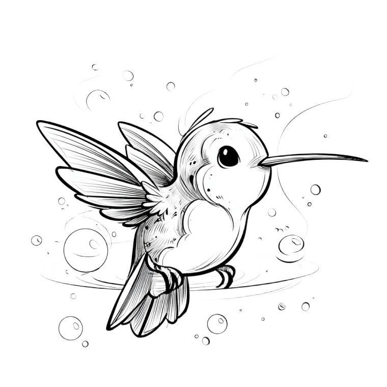 Cute Hummingbird Coloring Vinyl Car Decal Sticker – Waterproof & UV-Resistant 