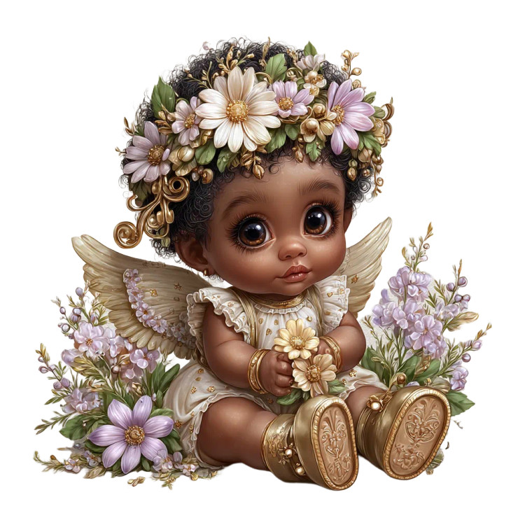 Angel With Flowers V4 Vinyl Car Decal Sticker – Waterproof & UV-Resistant 