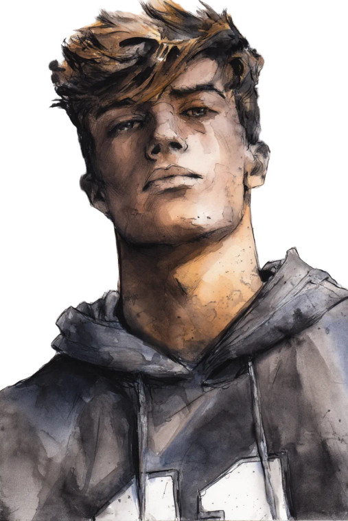 Football Teen Illustration Vinyl Car Decal Sticker – Waterproof & UV-Resistant 