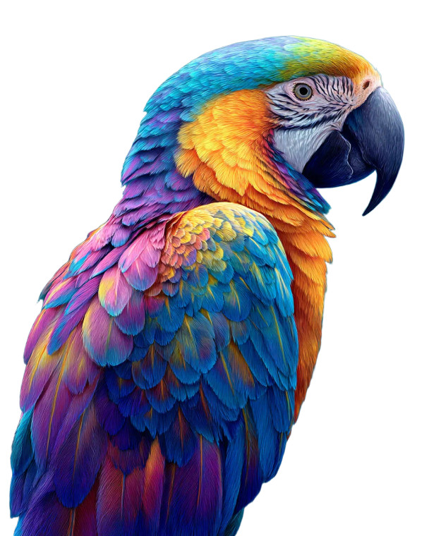 Fantastical Parrot Portrait Vinyl Car Decal Sticker – Waterproof & UV-Resistant 