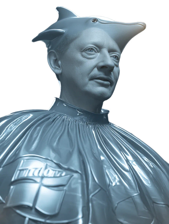 Dolphin Businessman Vinyl Car Decal Sticker – Waterproof & UV-Resistant 