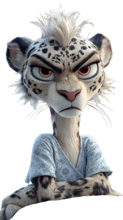 Cartoon Snow Leopard V2 Vinyl Car Decal Sticker – Waterproof & UV-Resistant 