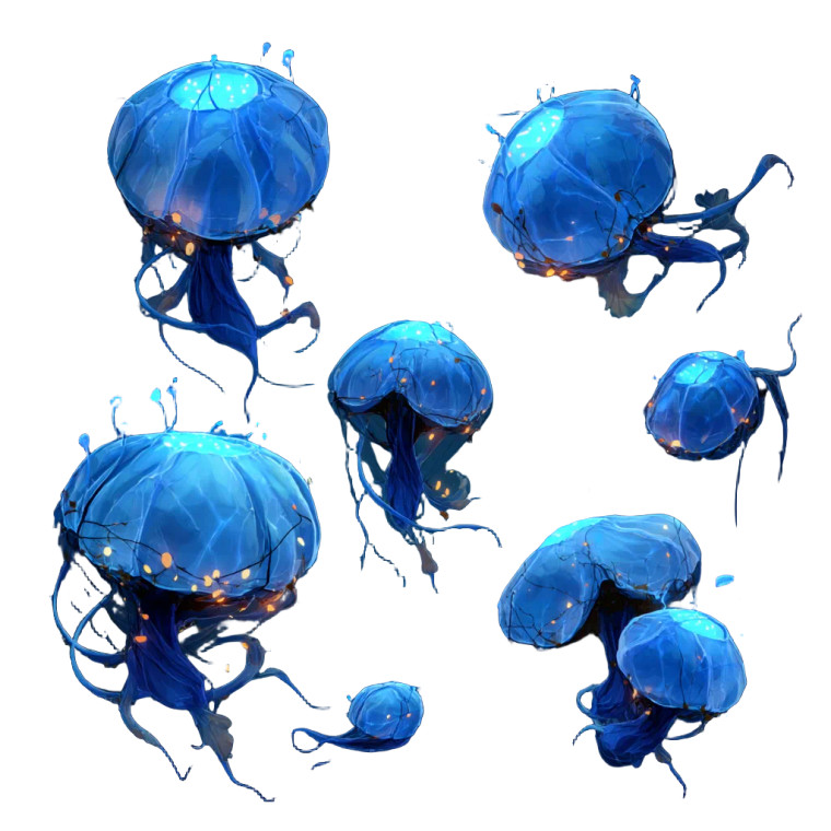 Glowing Blue Mushrooms Vinyl Car Decal Sticker – Waterproof & UV-Resistant 