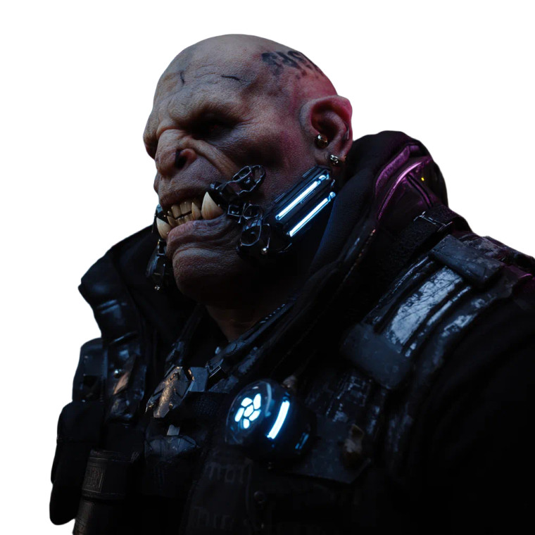 Cybernetic Orc Portrait Vinyl Car Decal Sticker – Waterproof & UV-Resistant 