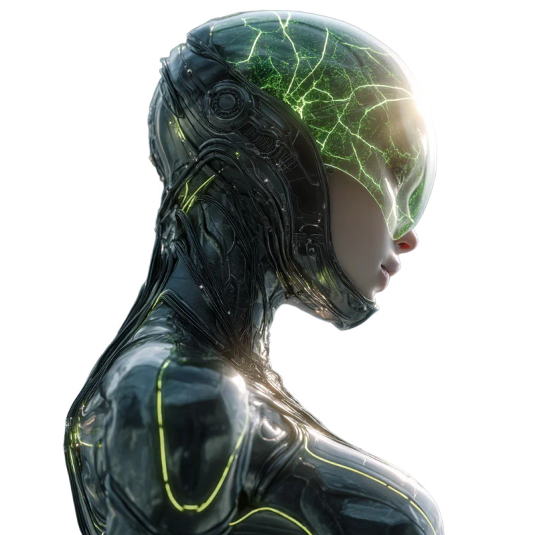 Futuristic Space Woman V6 Vinyl Car Decal Sticker – Waterproof & UV-Resistant 