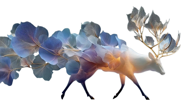 Ethereal Fantasy Deer Vinyl Car Decal Sticker – Waterproof & UV-Resistant 
