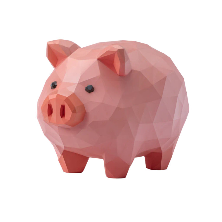 Polygonal Piggy Bank Vinyl Car Decal Sticker – Waterproof & UV-Resistant 